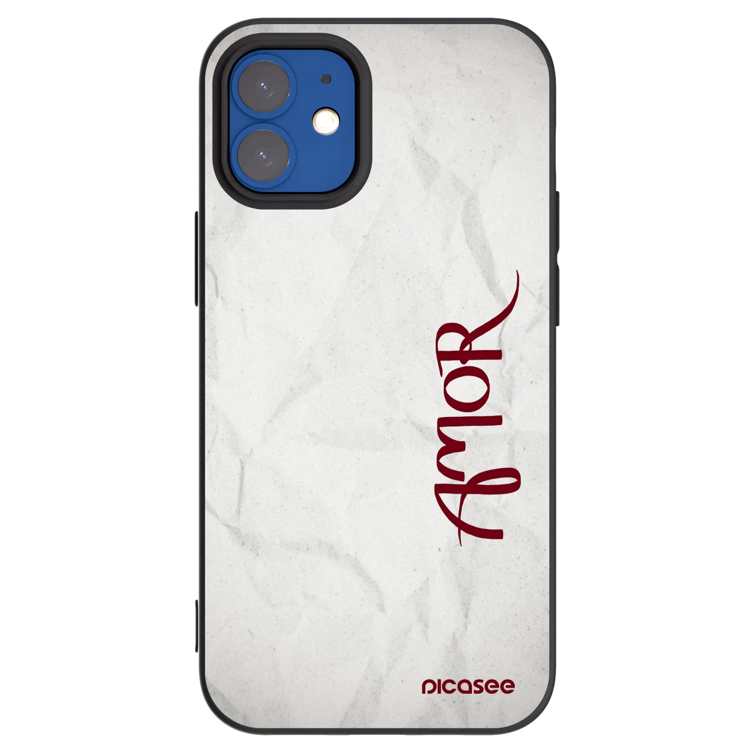 Picasee silikonski črni ovitek za Apple iPhone 12 mini - Amor