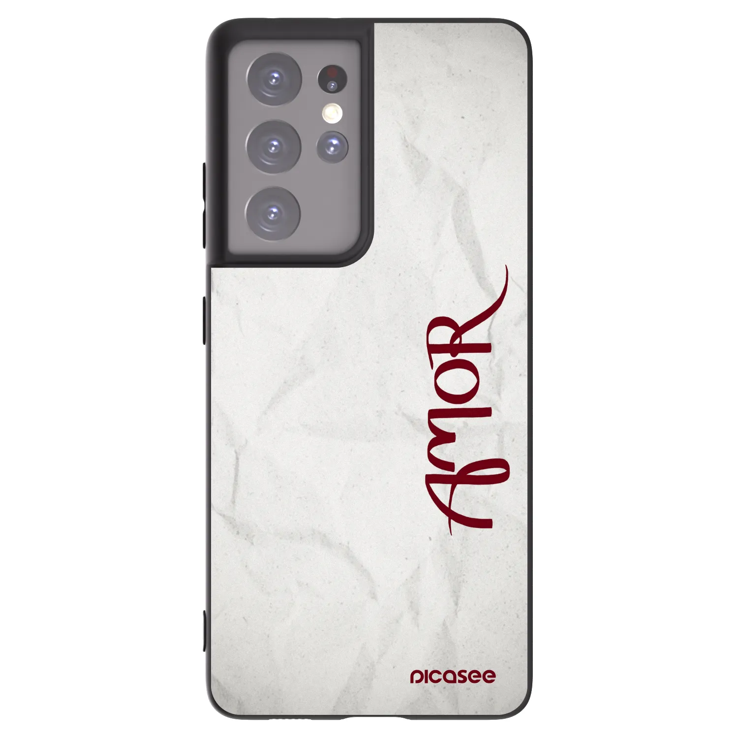 Picasee silikonski črni ovitek za Samsung Galaxy S21 Ultra 5G G998B - Amor