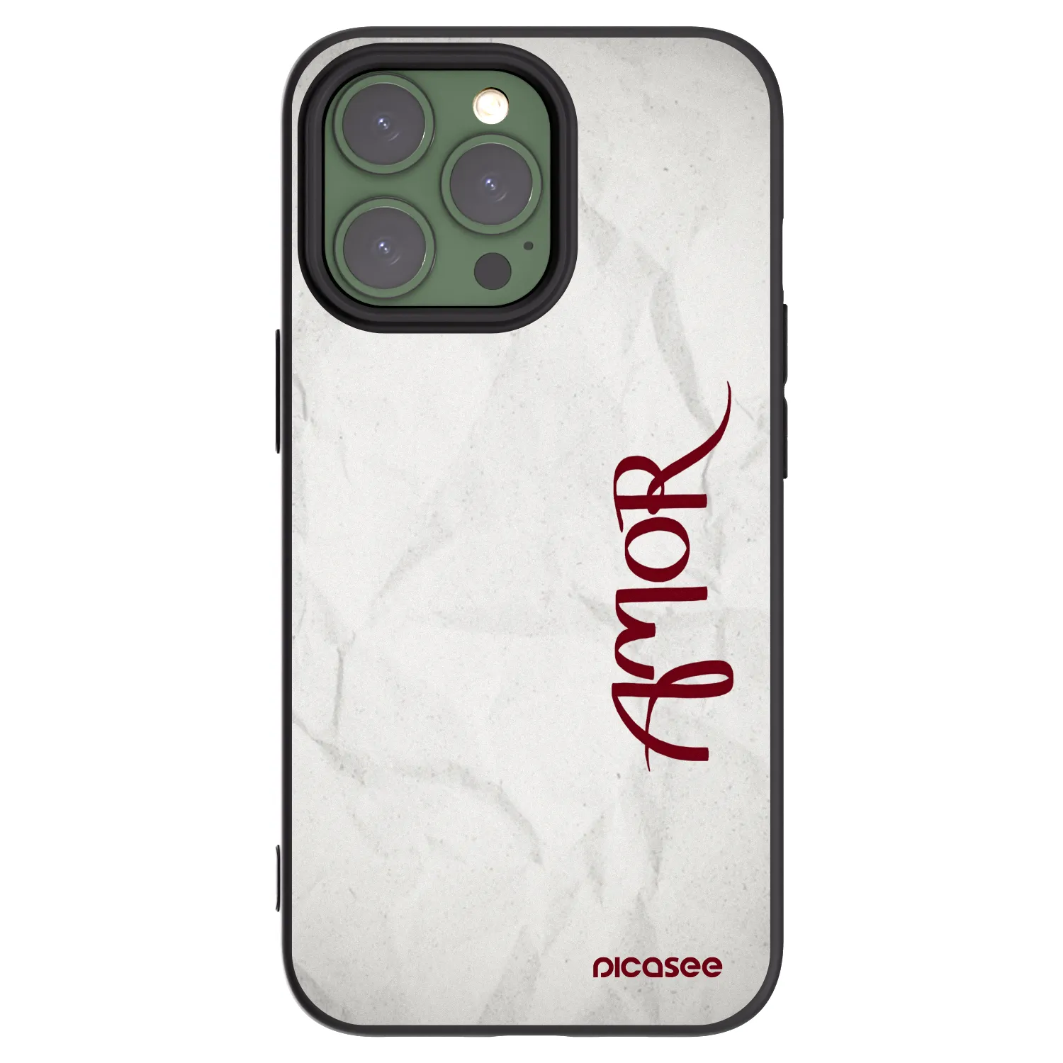 Picasee silikonski črni ovitek za Apple iPhone 13 Pro - Amor