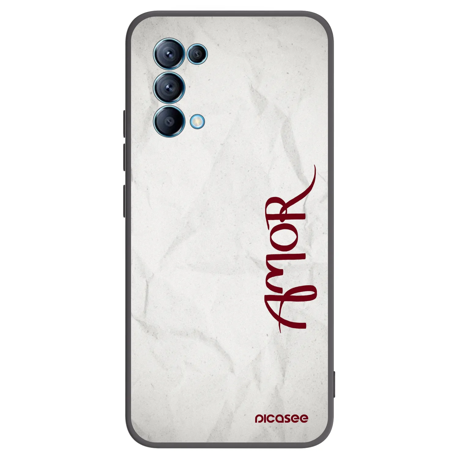 Picasee silikonski črni ovitek za OPPO A16s - Amor