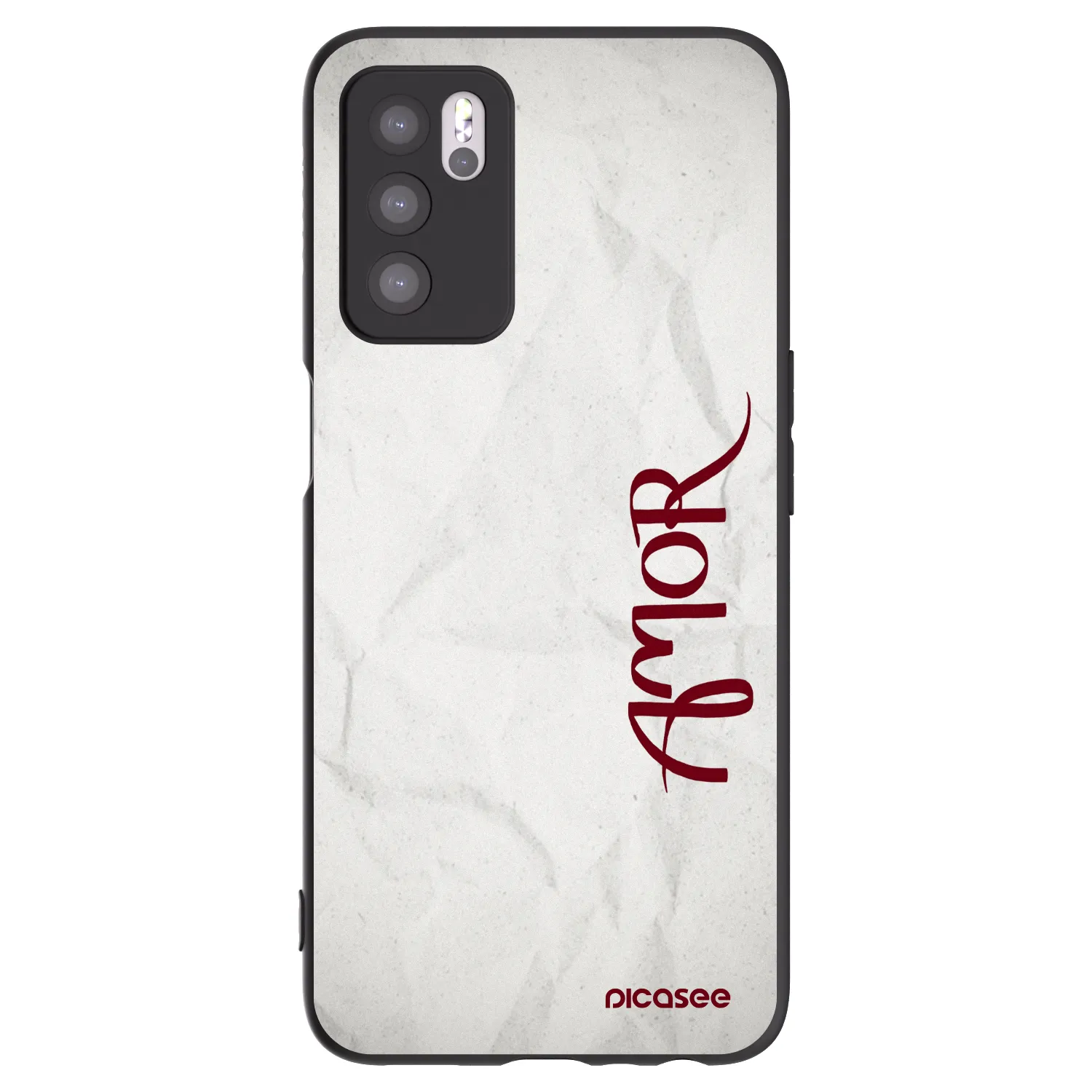 Picasee silikonski črni ovitek za OPPO A16s - Amor
