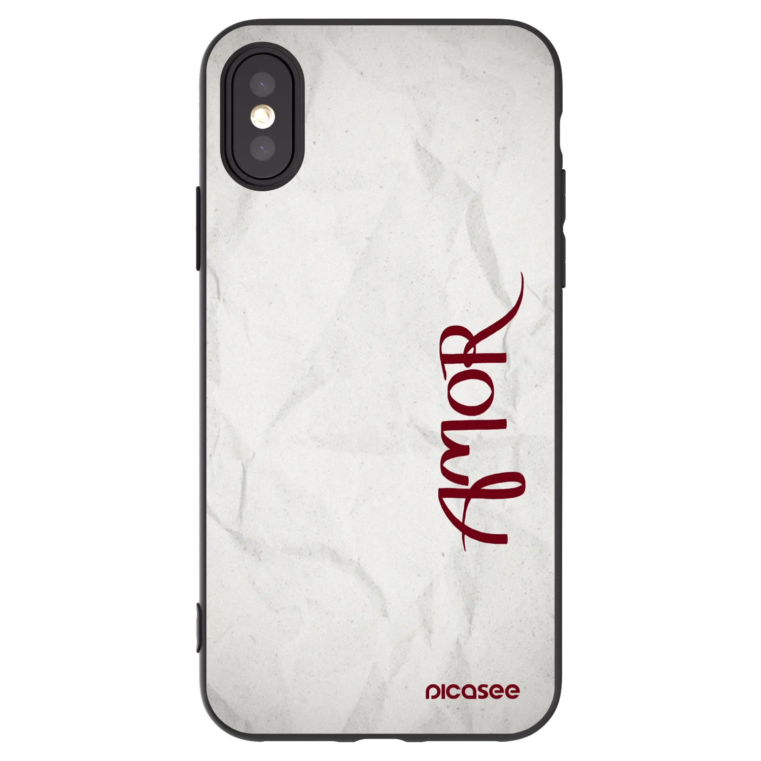 Picasee silikonski črni ovitek za Apple iPhone X/XS - Amor