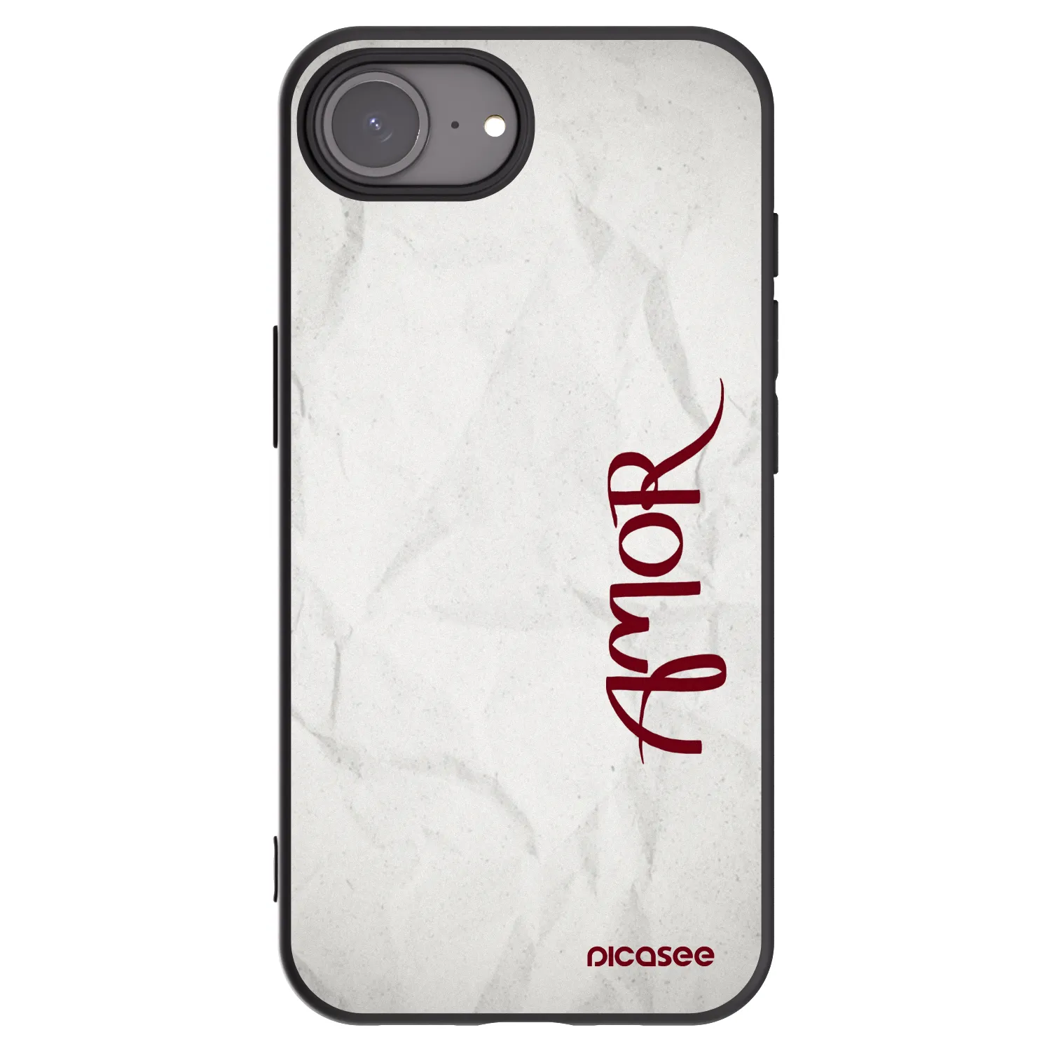 Picasee silikonski črni ovitek za Apple iPhone 16e - Amor