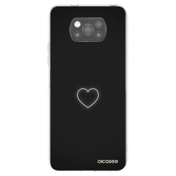 Picasee silikonski črni ovitek za Xiaomi Poco X3 - Heart