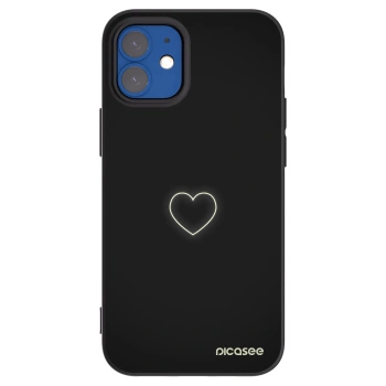Picasee silikonski črni ovitek za Apple iPhone 12 mini - Heart