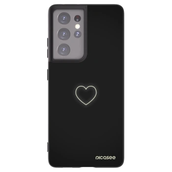 Picasee silikonski črni ovitek za Samsung Galaxy S21 Ultra 5G G998B - Heart