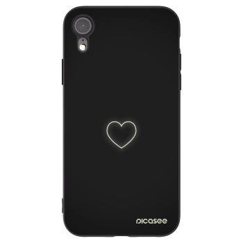 Picasee silikonski črni ovitek za Apple iPhone XR - Heart