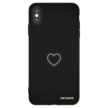 Picasee silikonski črni ovitek za Apple iPhone XS Max - Heart