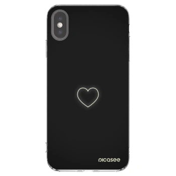 Picasee silikonski prozorni ovitek za Apple iPhone XS Max - Heart