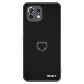 Picasee silikonski črni ovitek za Xiaomi 11 Lite 5G NE - Heart