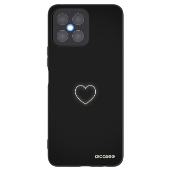 Picasee silikonski črni ovitek za Honor X8 4G - Heart
