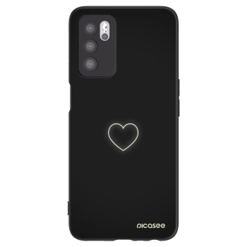 Picasee silikonski črni ovitek za OPPO A16s - Heart