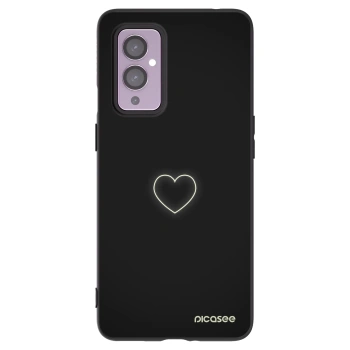 Picasee silikonski črni ovitek za OnePlus 9 - Heart