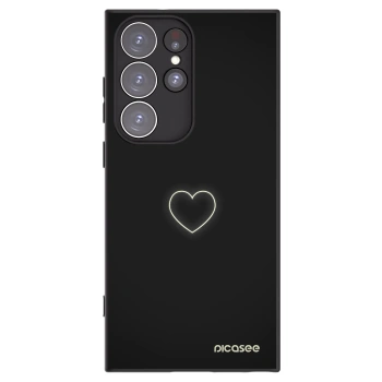 Picasee silikonski črni ovitek za Samsung Galaxy S23 Ultra 5G - Heart