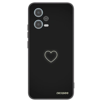 Picasee silikonski črni ovitek za Xiaomi Redmi Note 12 5G - Heart