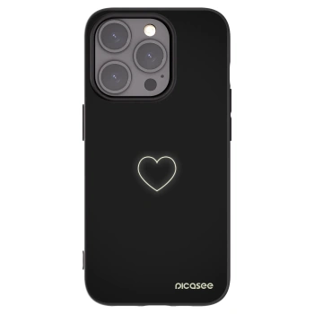 Picasee silikonski črni ovitek za Apple iPhone 15 Pro - Heart