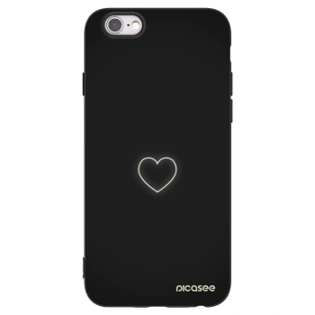 Picasee silikonski črni ovitek za Apple iPhone 6/6S - Heart