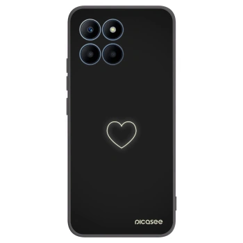 Picasee silikonski črni ovitek za Honor 70 Lite - Heart