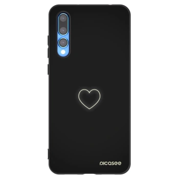 Picasee silikonski črni ovitek za Huawei P20 Pro - Heart
