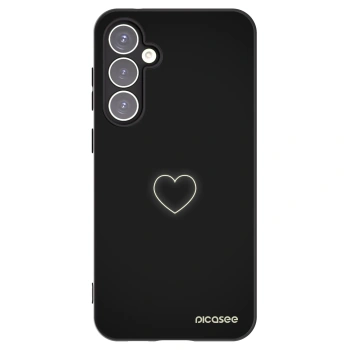 Picasee silikonski črni ovitek za Samsung Galaxy S23 FE S711B - Heart