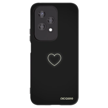 Picasee silikonski črni ovitek za Honor 200 Lite - Heart
