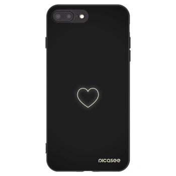 Picasee silikonski črni ovitek za Apple iPhone 8 Plus - Heart