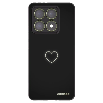 Picasee silikonski črni ovitek za Xiaomi 14T - Heart