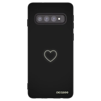 Picasee silikonski črni ovitek za Samsung Galaxy S10 G973 - Heart