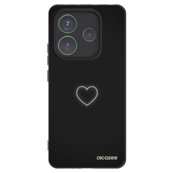 Picasee silikonski črni ovitek za Xiaomi Redmi Note 14 5G - Heart
