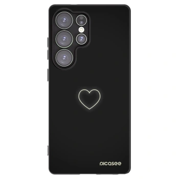 Picasee silikonski črni ovitek za Samsung Galaxy S25 Ultra 5G - Heart