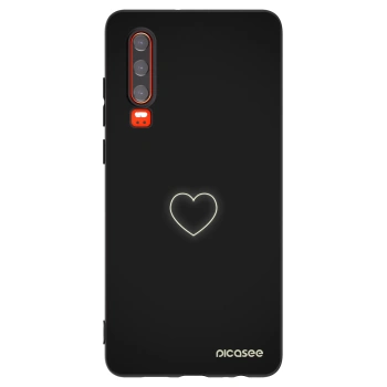 Picasee silikonski črni ovitek za Huawei P30 - Heart