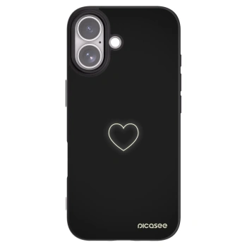 Picasee silikonski črni ovitek za Apple iPhone 17 - Heart