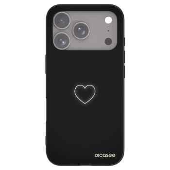 Picasee silikonski črni ovitek za Apple iPhone 17 Pro - Heart