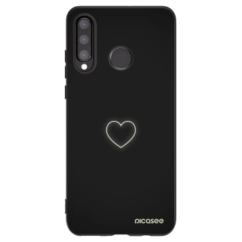 Picasee silikonski črni ovitek za Huawei P30 Lite - Heart