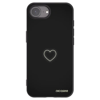 Picasee silikonski črni ovitek za Apple iPhone 17e - Heart