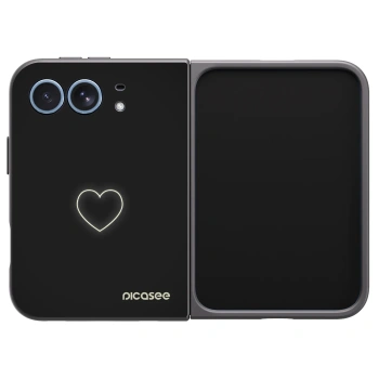 Picasee silikonski črni ovitek za Apple iPhone Duo - Heart