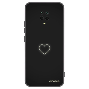 Picasee silikonski črni ovitek za Xiaomi Redmi Note 9 Pro - Heart