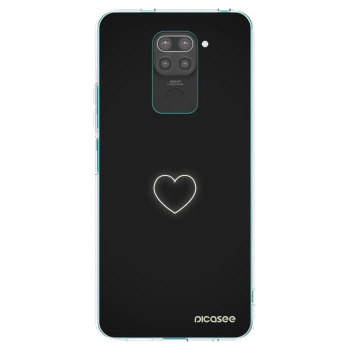 Picasee silikonski črni ovitek za Xiaomi Redmi Note 9 - Heart