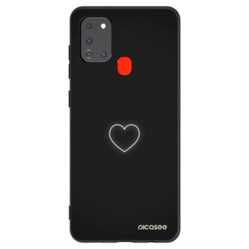 Picasee silikonski črni ovitek za Samsung Galaxy A21s - Heart