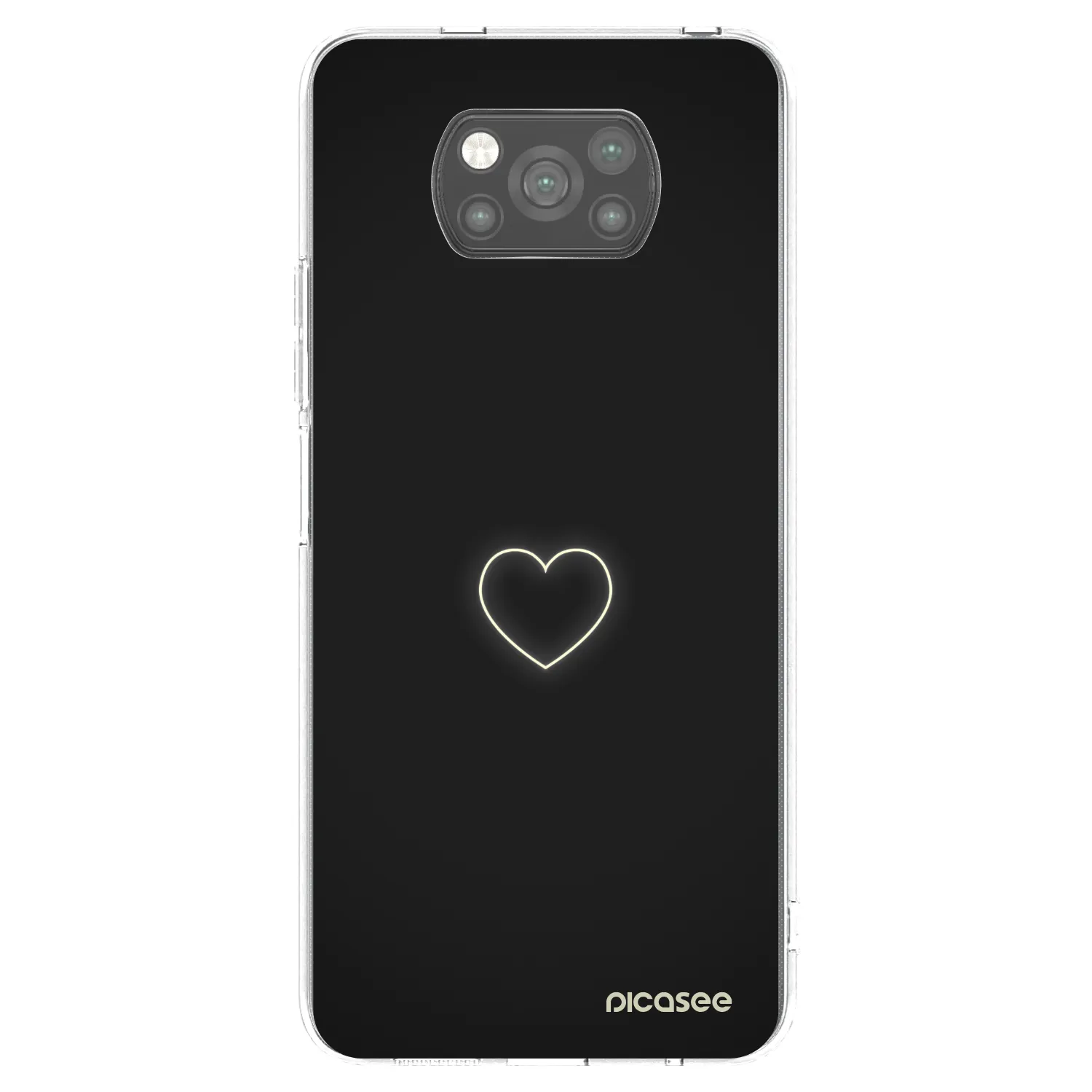 Picasee silikonski črni ovitek za Xiaomi Poco X3 - Heart