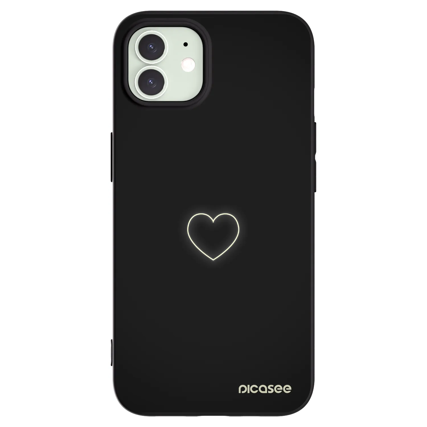 Picasee silikonski črni ovitek za Apple iPhone 12 - Heart