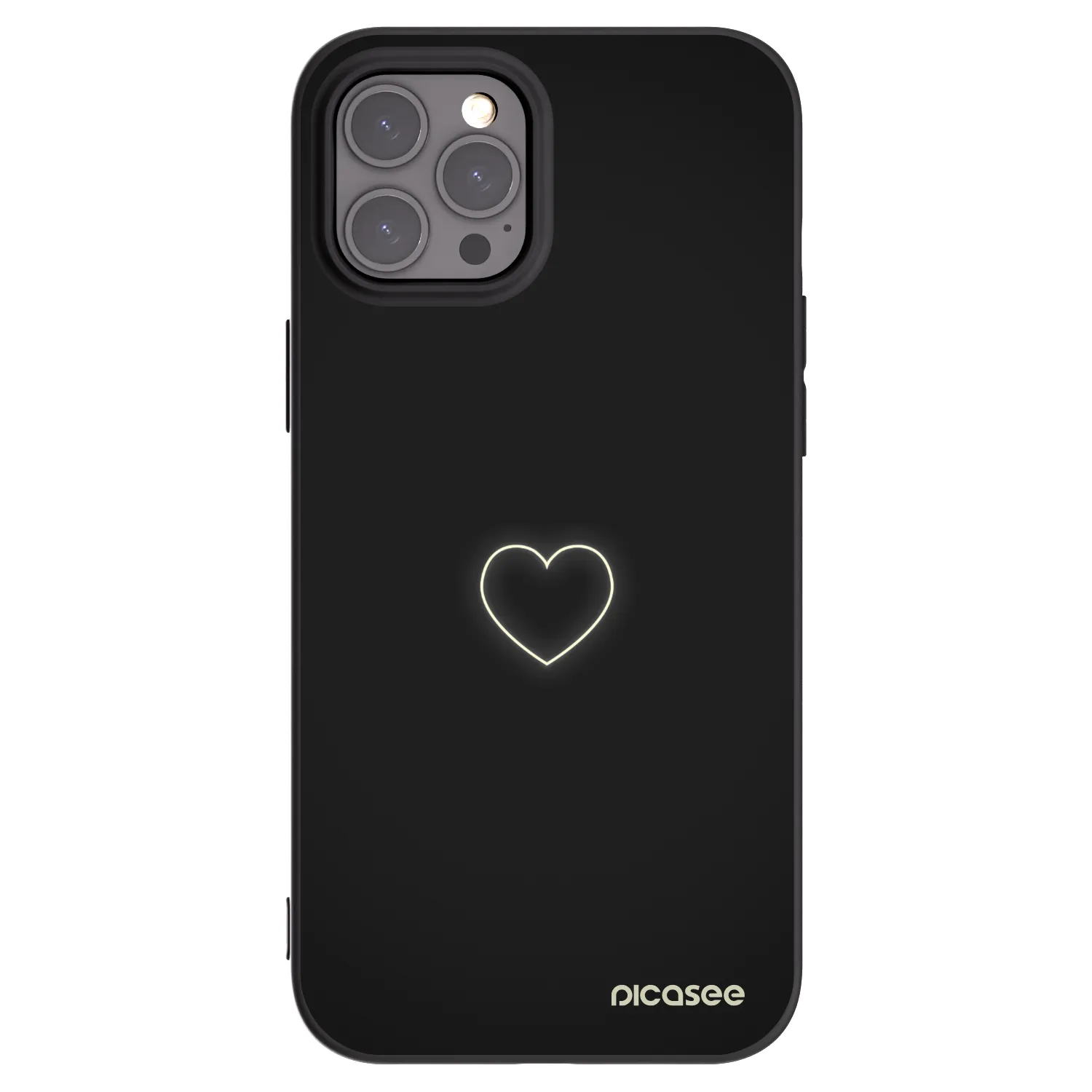 Picasee silikonski črni ovitek za Apple iPhone 12 Pro Max - Heart