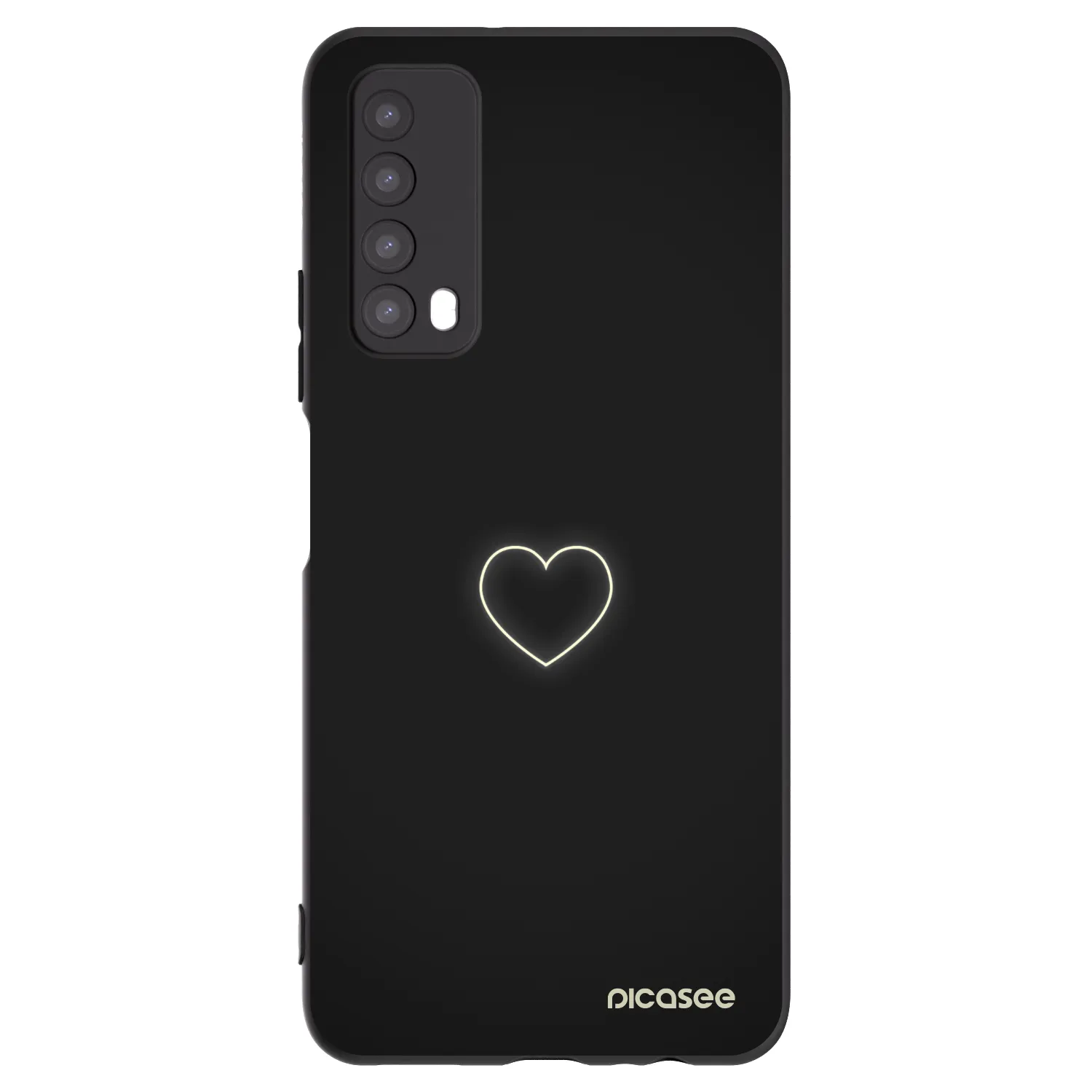 Picasee silikonski črni ovitek za Huawei P Smart 2021 - Heart