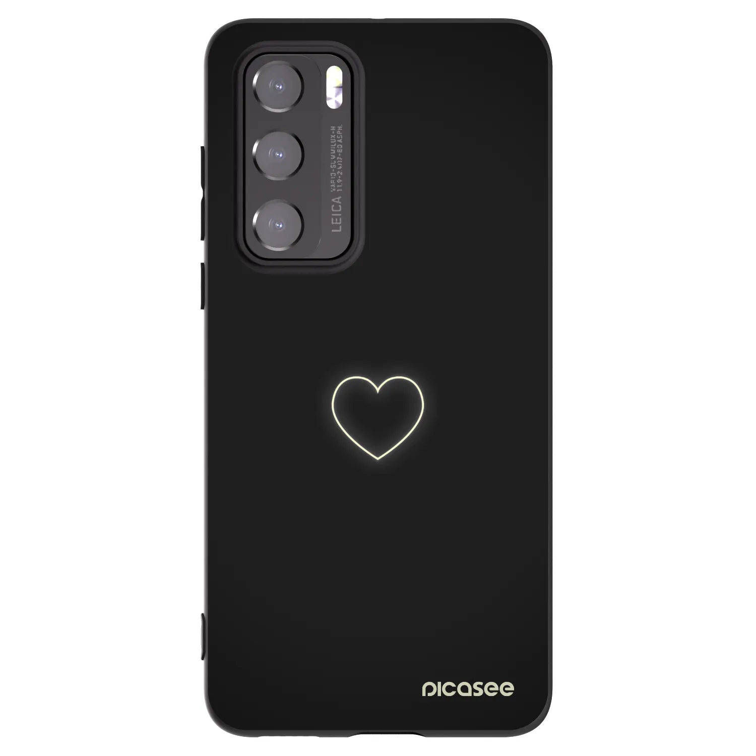 Picasee silikonski črni ovitek za Huawei P40 - Heart