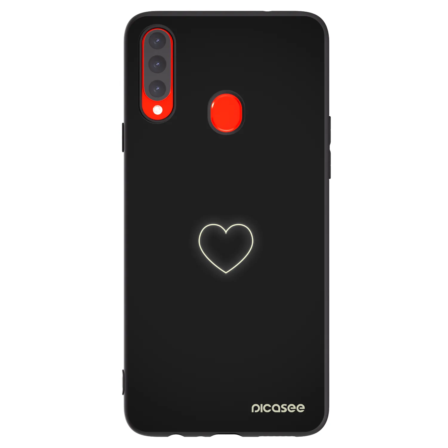 Picasee silikonski črni ovitek za Samsung Galaxy A20s - Heart