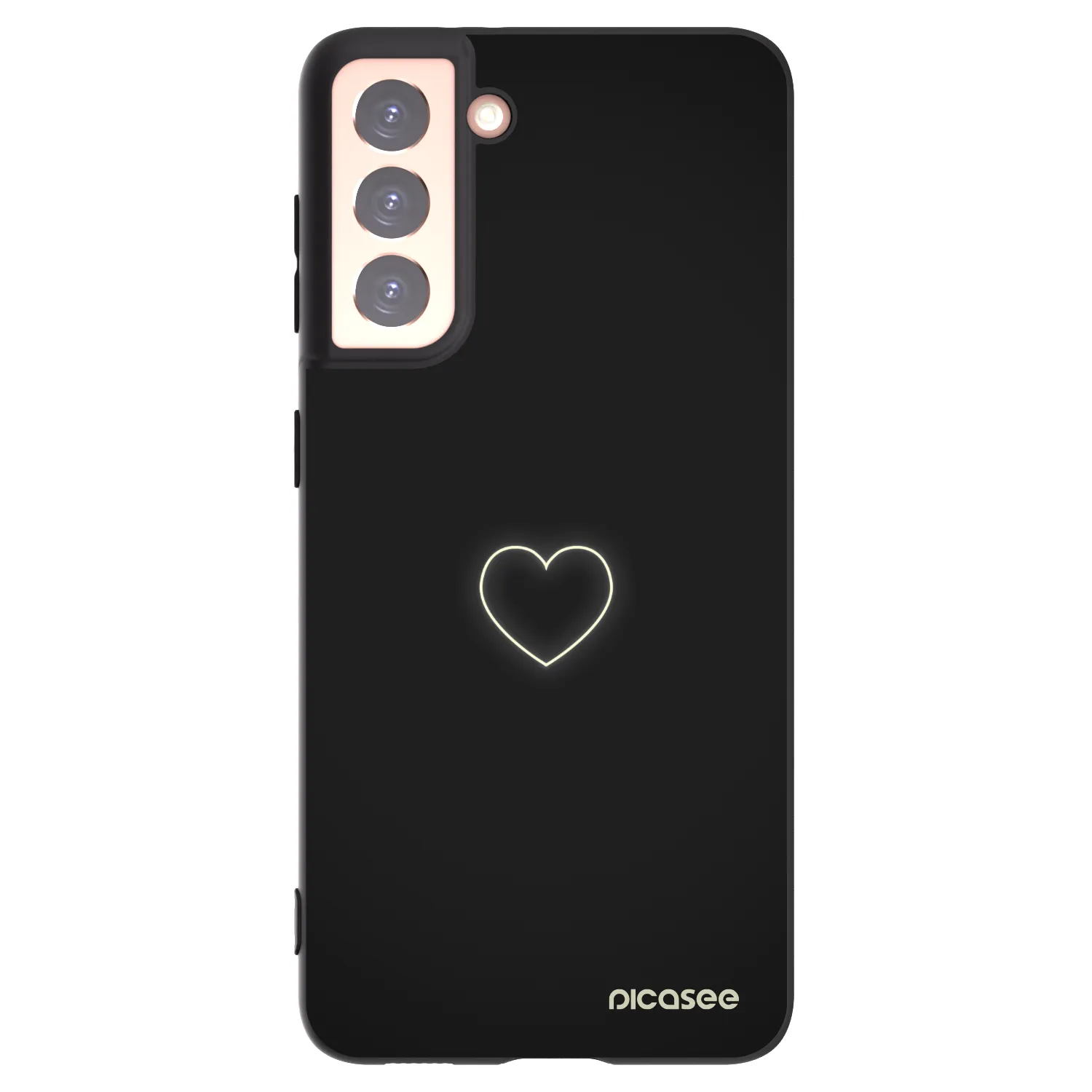 Picasee silikonski črni ovitek za Samsung Galaxy S21 5G G991B - Heart