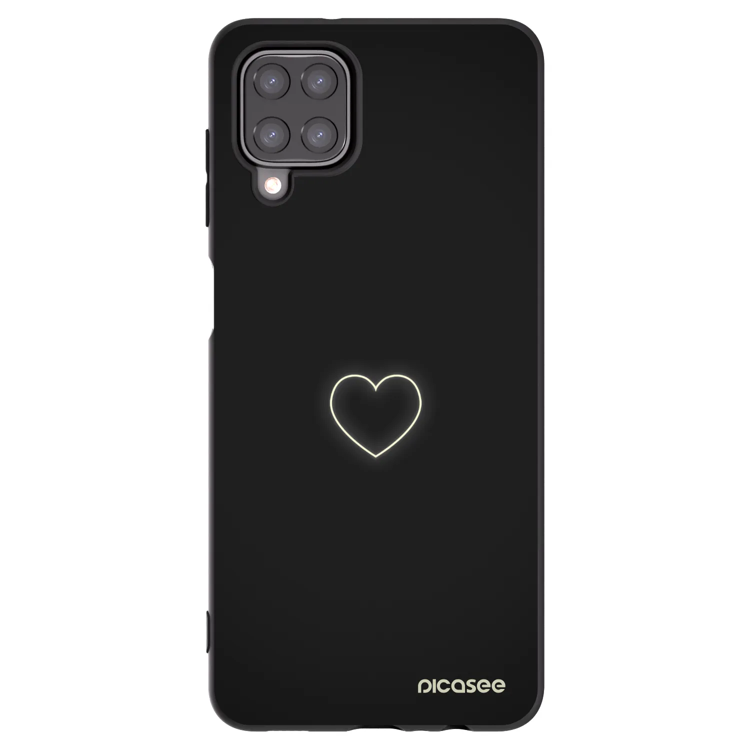 Picasee silikonski črni ovitek za Samsung Galaxy A12 A125F - Heart