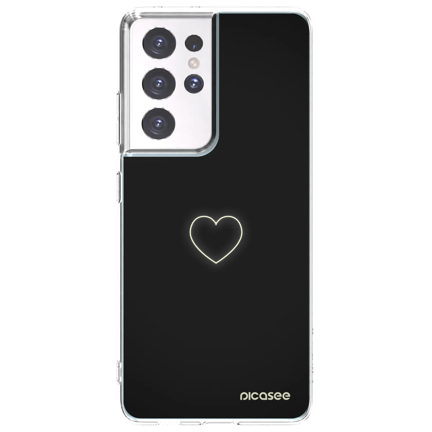 Picasee silikonski prozorni ovitek za Samsung Galaxy S21 Ultra 5G G998B - Heart