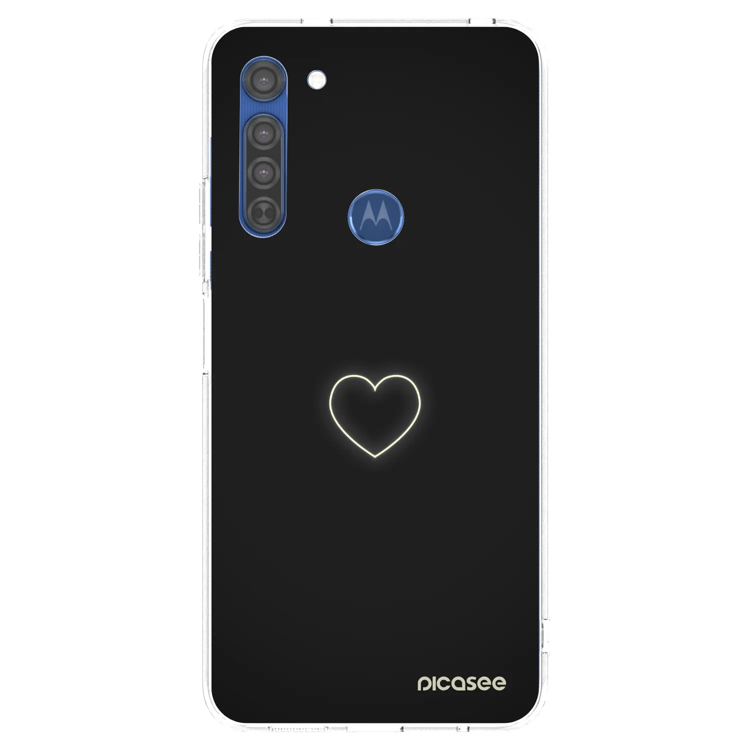 Picasee silikonski prozorni ovitek za Motorola Moto G8 - Heart