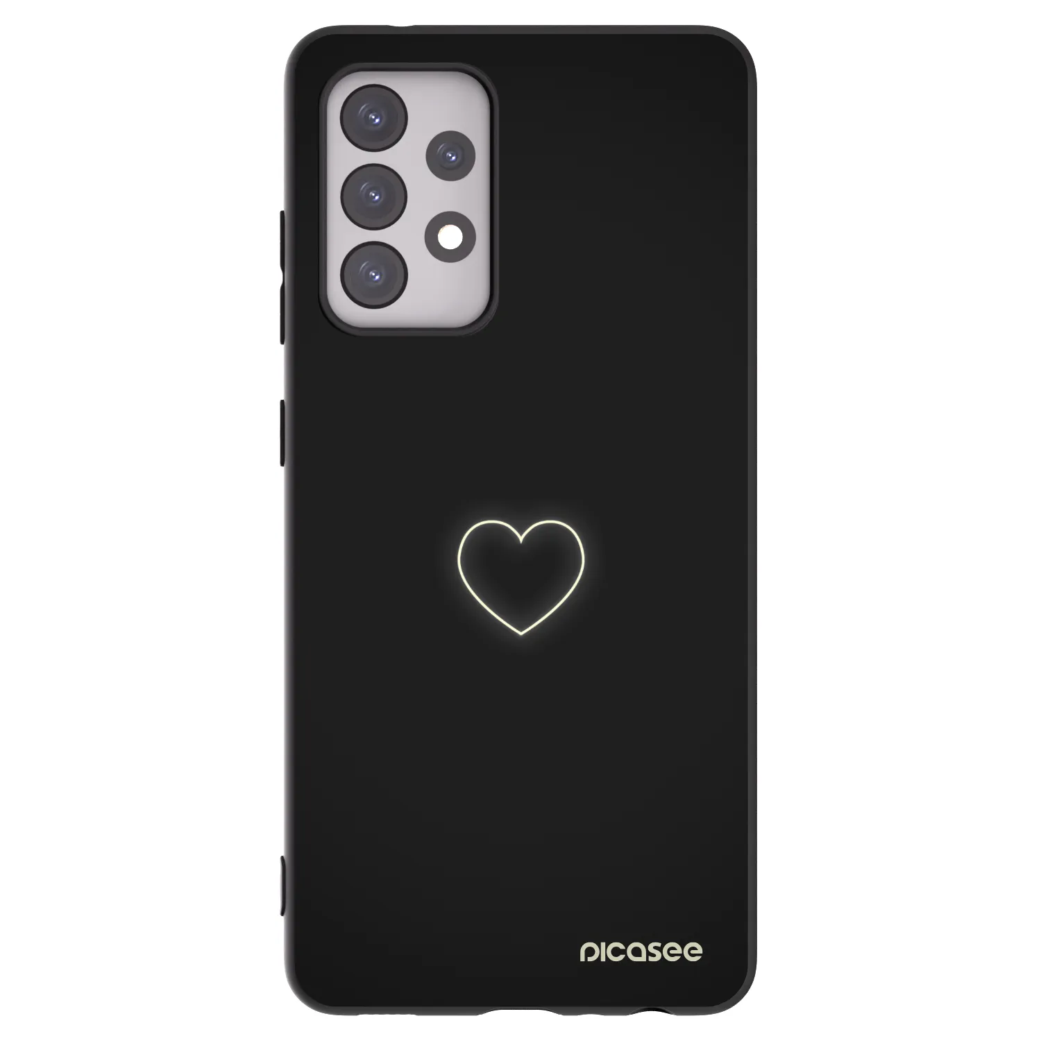 Picasee silikonski črni ovitek za Samsung Galaxy A52 5G A525F - Heart